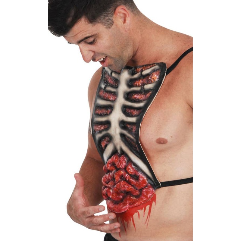 Bloody Ribs Zombie Latex Chest Piece