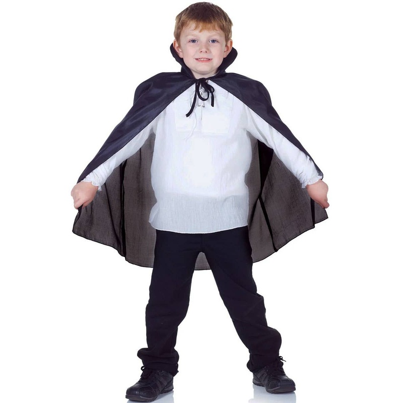 Vampire Kids Black Taffeta Halloween Costume Cape