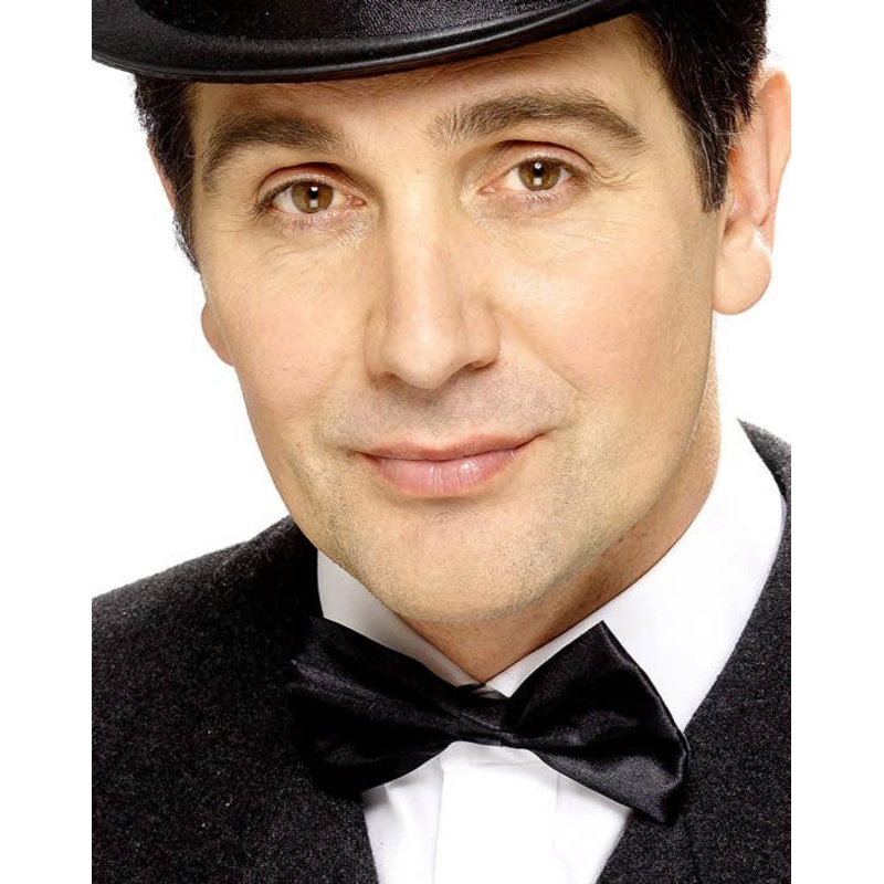Black Satin Bow Tie Costume Accessory