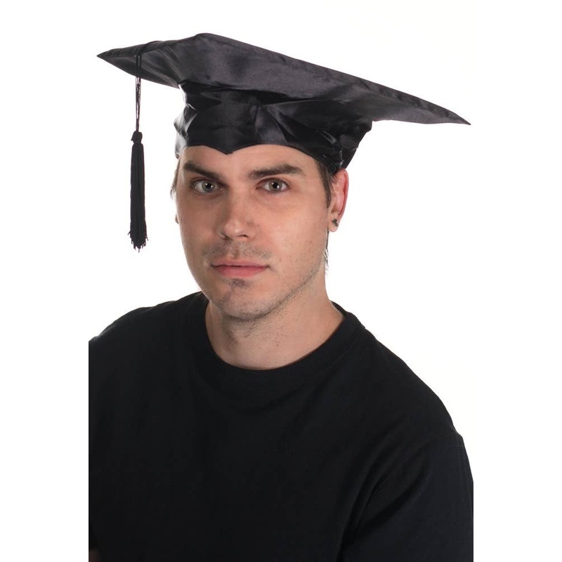 Black Student Graduation Mortor Board Costume Hat