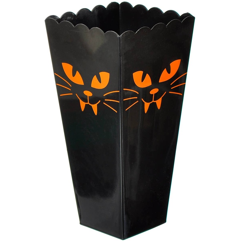 Cat Design 19cm Black Plastic Halloween Treat Box