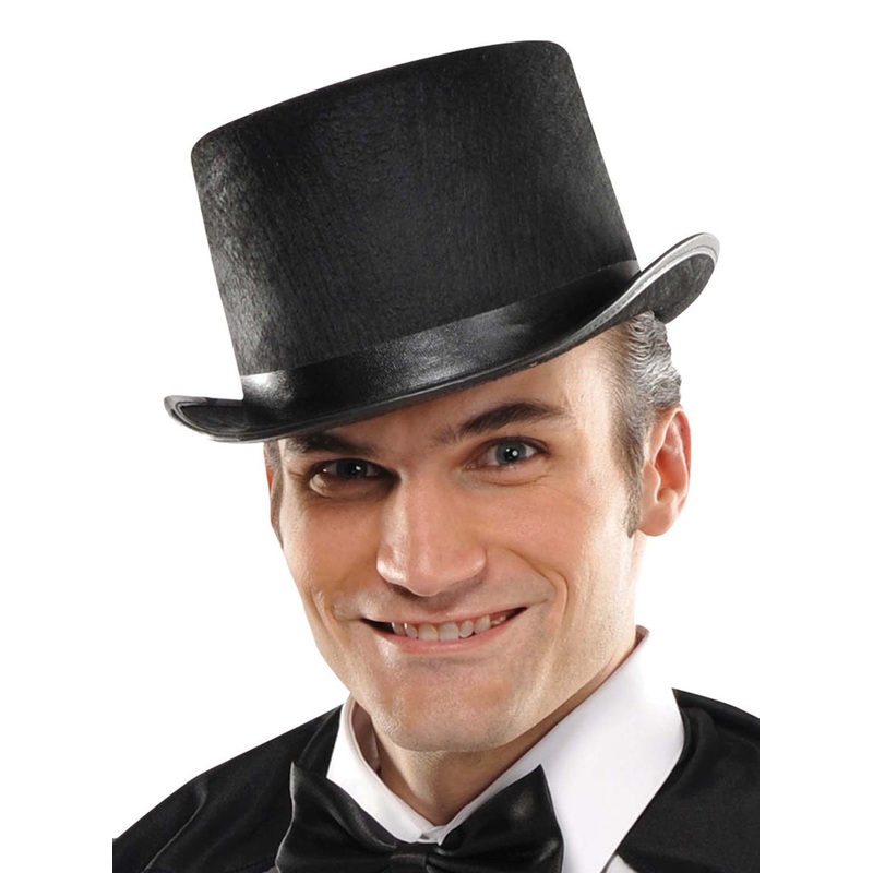 Classic Black Feltex Adults Top Hat with Black Satin Band