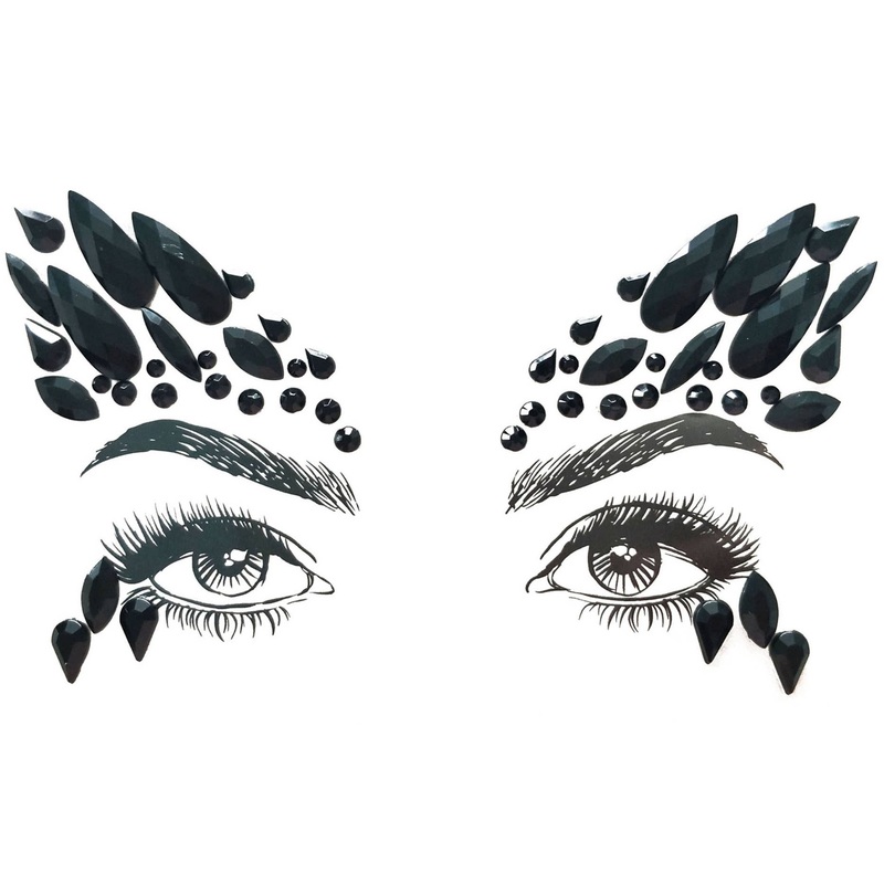 Diamond Daze Black Swan Stick On Face Jewels