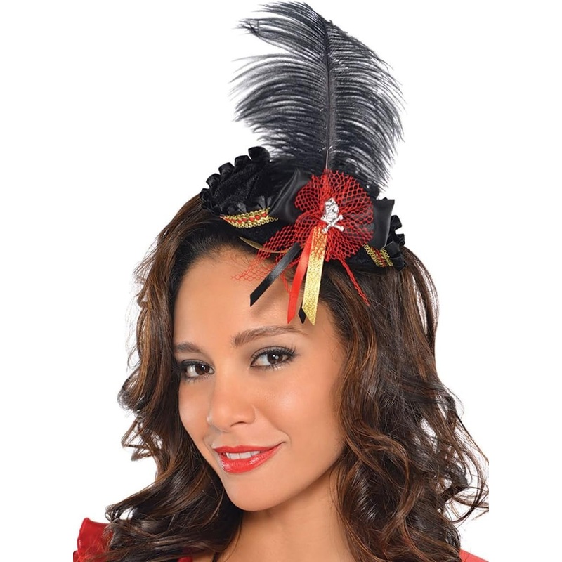 Mini Tricorn Pirate Hat with Feathers