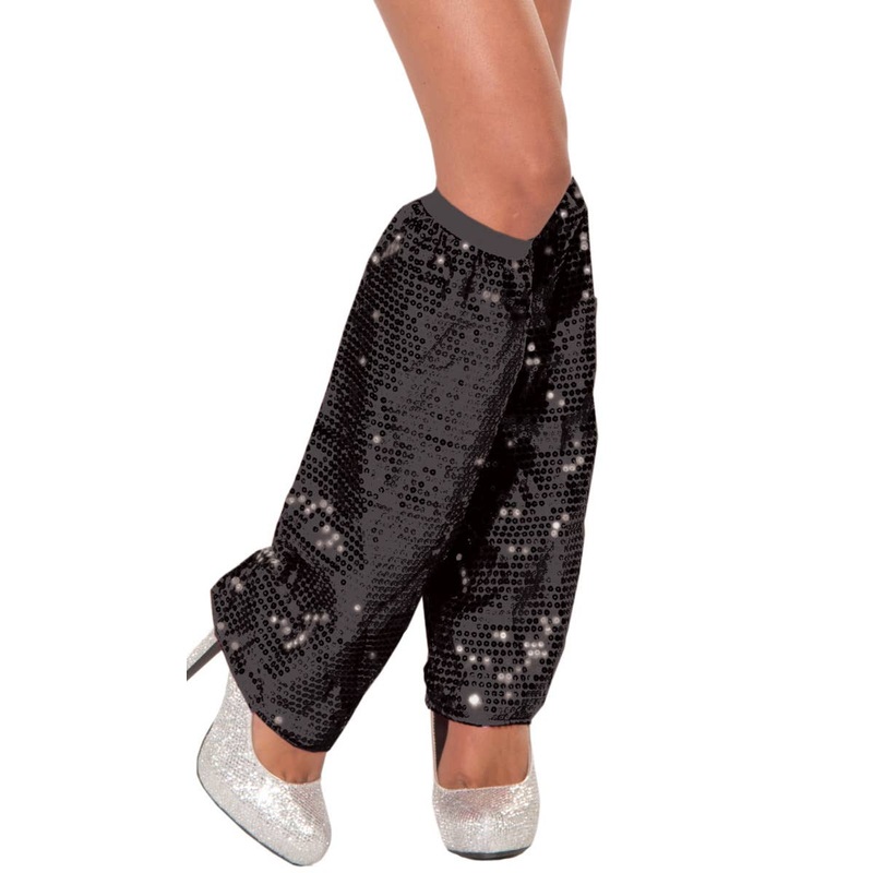 Sparkly Sequined Black Leg Warmers Costume Accessory