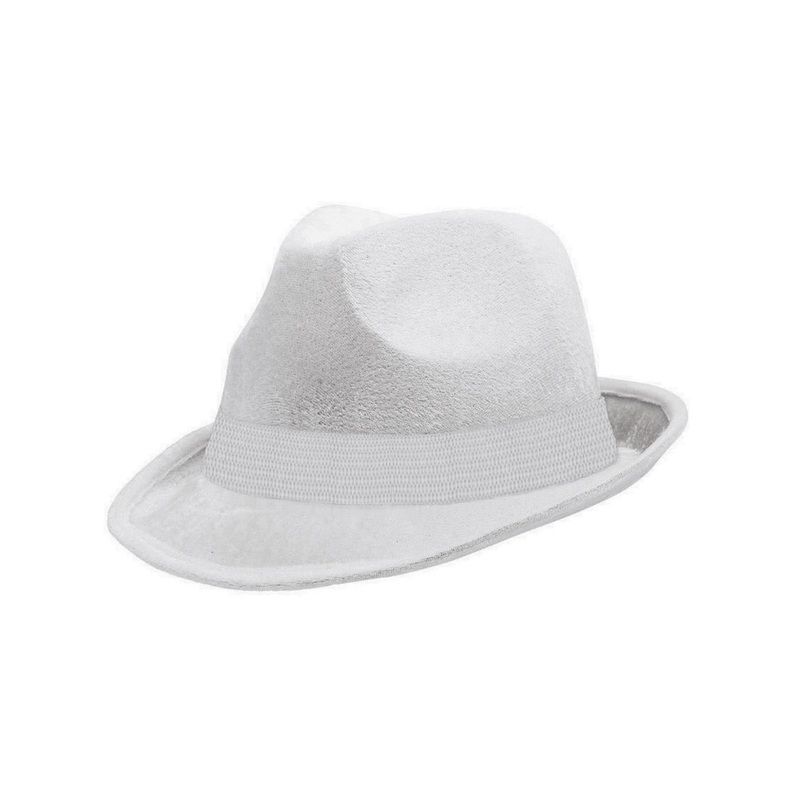 1920s White Velour Fedora Costume Hat