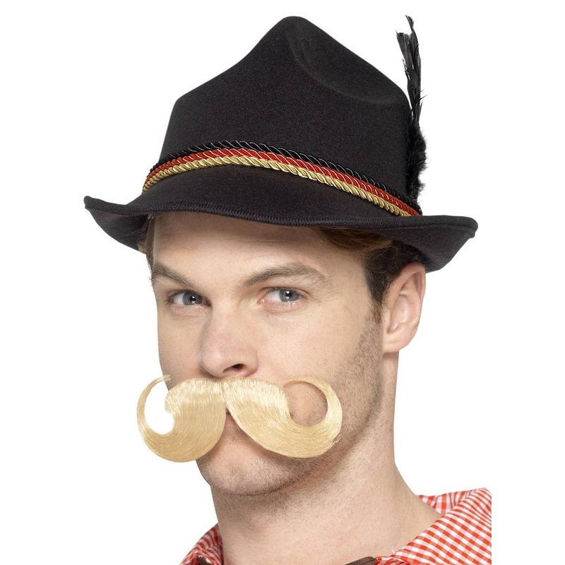 Alpine Mens Black Bavarian Oktoberfest Costume Hat