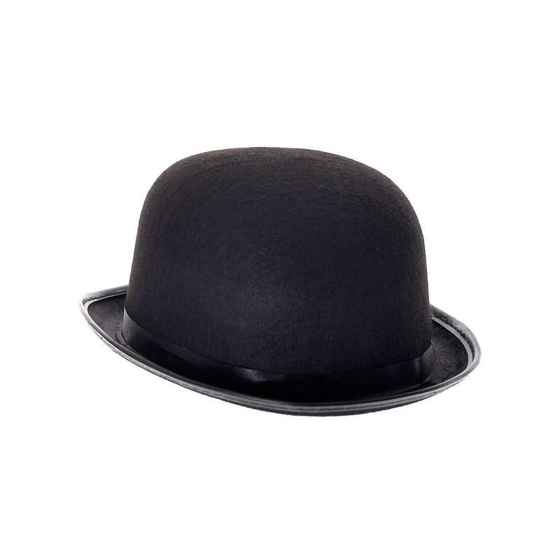 Basic Black Feltex Adults Bowler Costume Hat