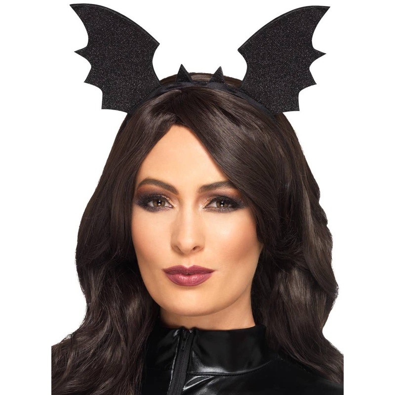 Bat Wing Black Glitter Costume Headband