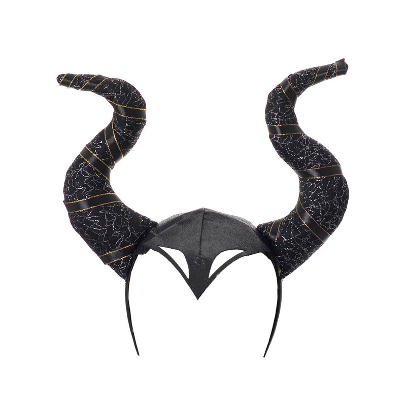Black Maleficent Horns on Headband Costume Accessory
