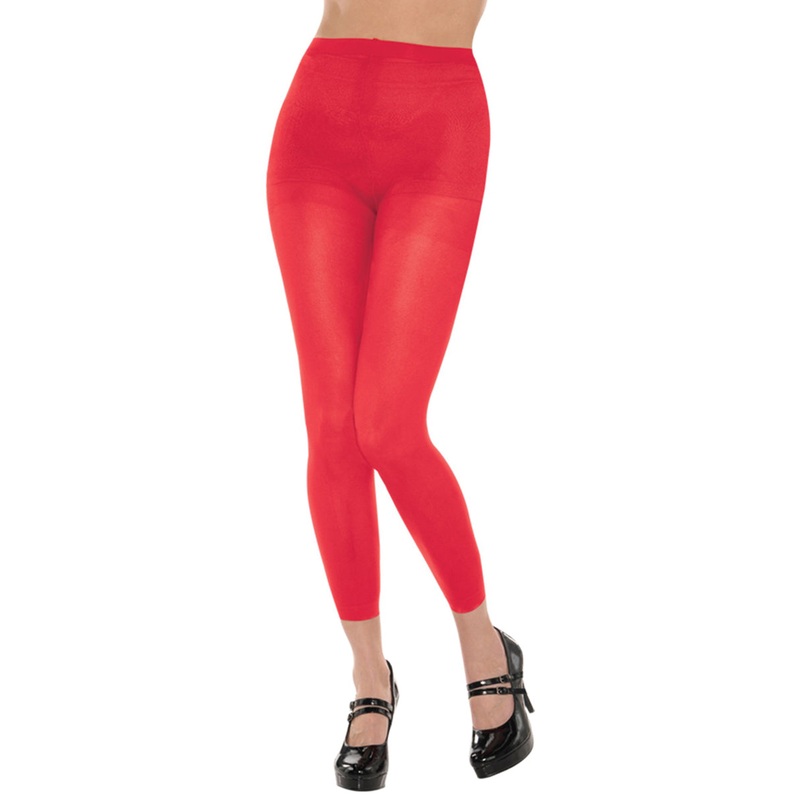 Classic Red Footless Womens Costume Tights