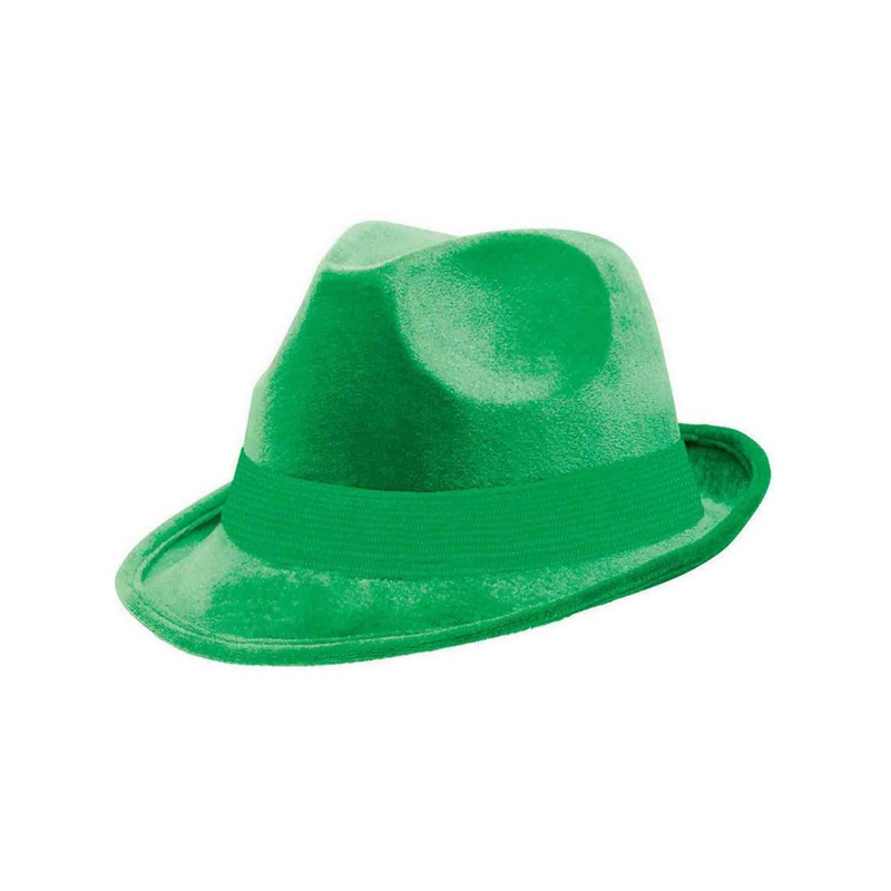 Velour Green Fedora Costume Hat