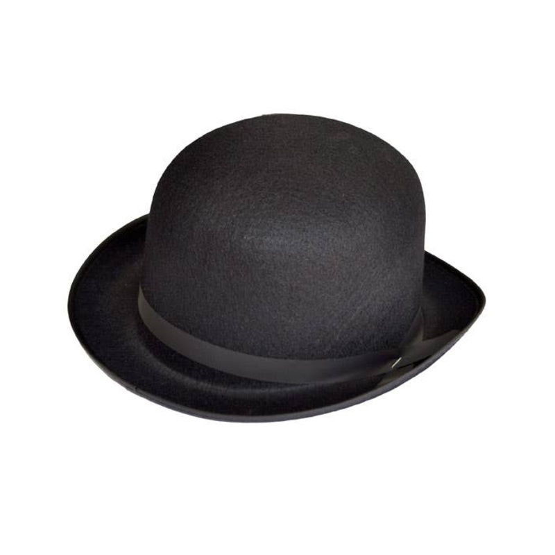 Black Feltex Bowler Costume Hat