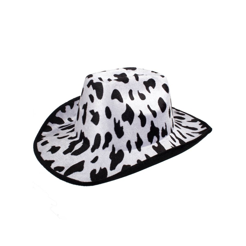 Cow Print Black and White Cowboy Costume Hat