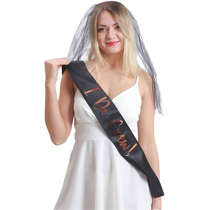 I Do Crew Black and Gold Hens Party Sash