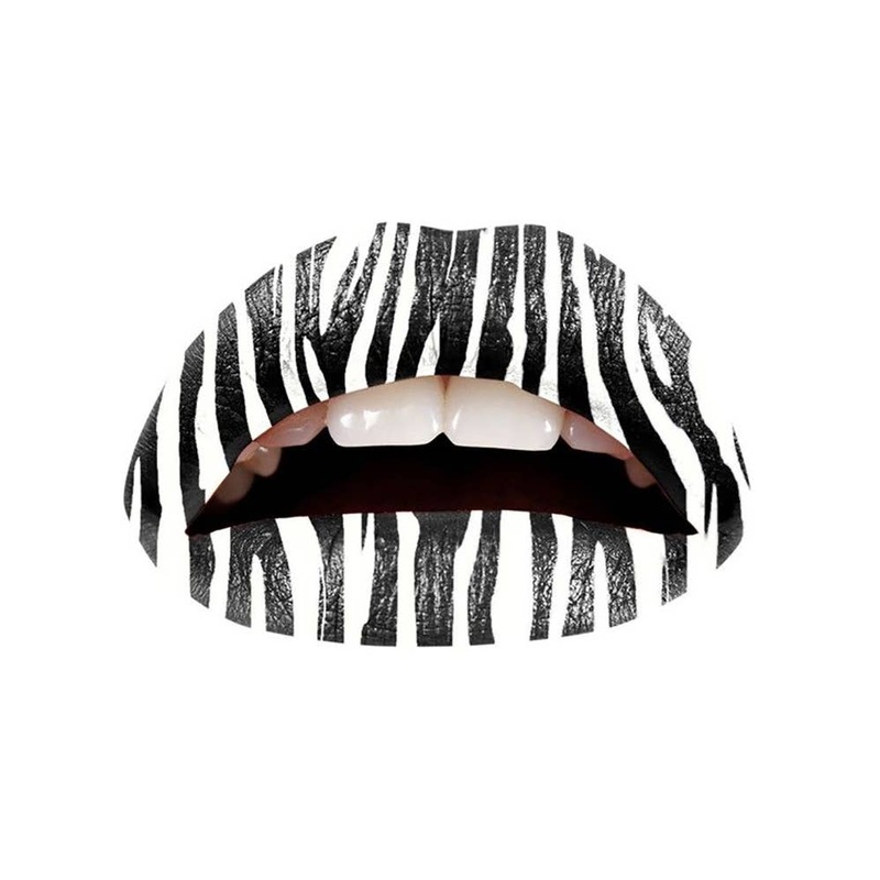 Violent Lips Zebra Print Temporary Lip Tattoos