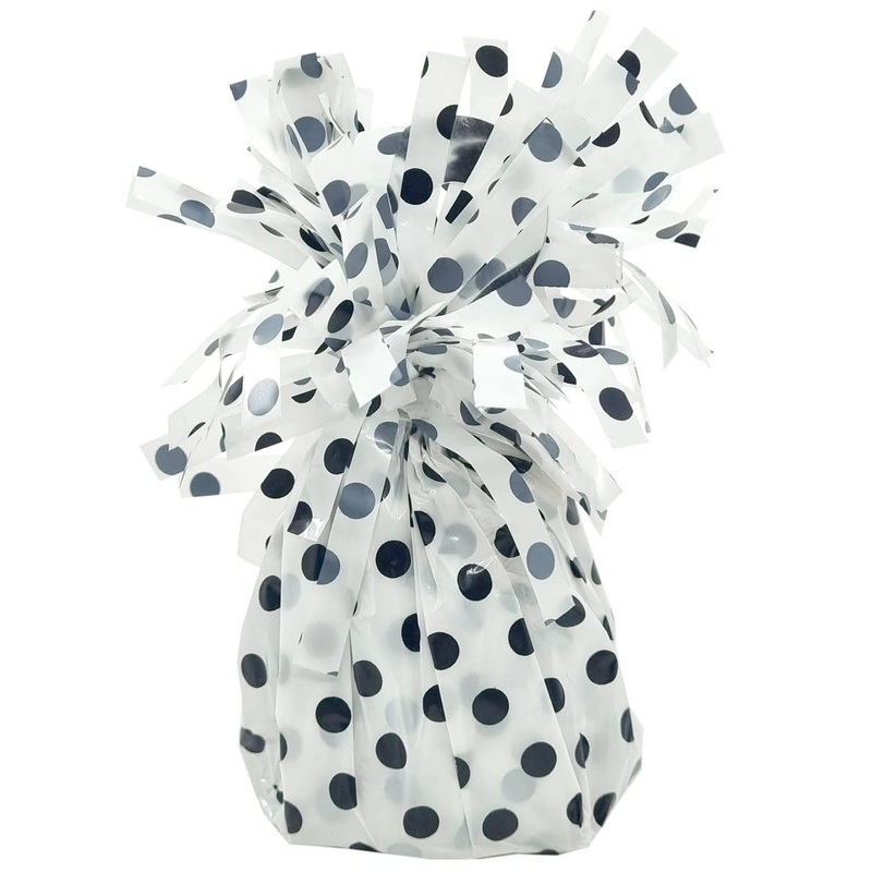 White and Black Polka Dot 12cm Balloon Weight