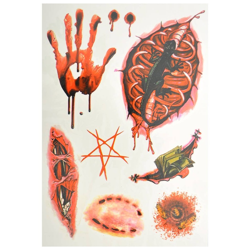 Assorted Cuts and Bites Temporary Halloween Tattoos