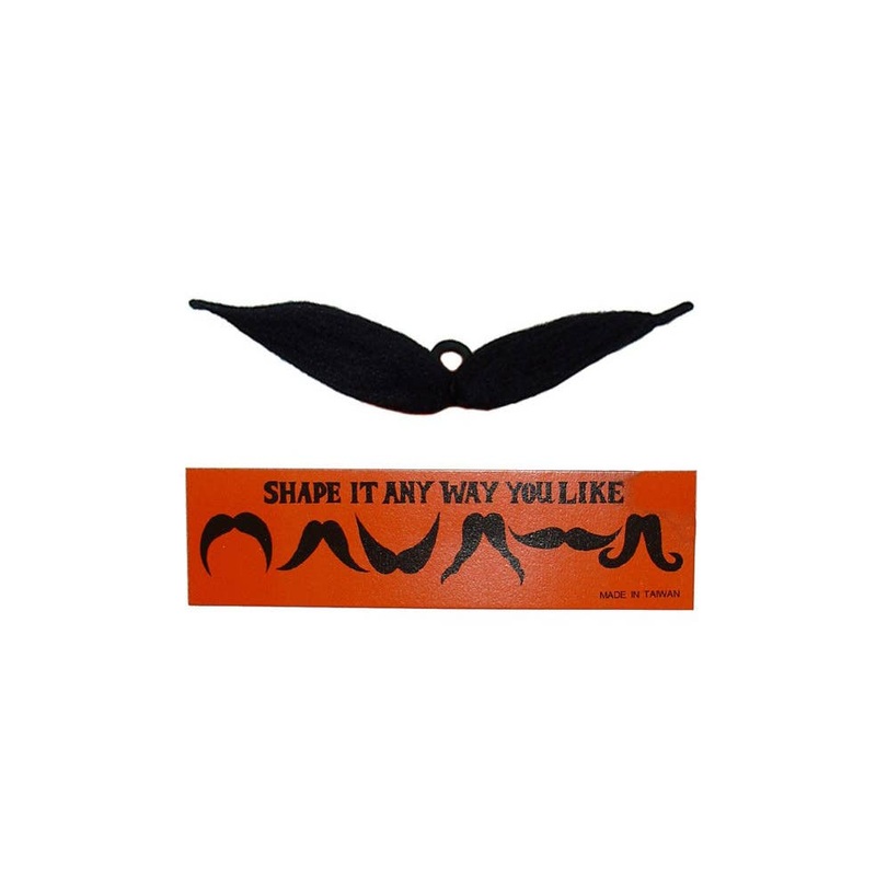 Bendable Mens Black Clip On Moustache