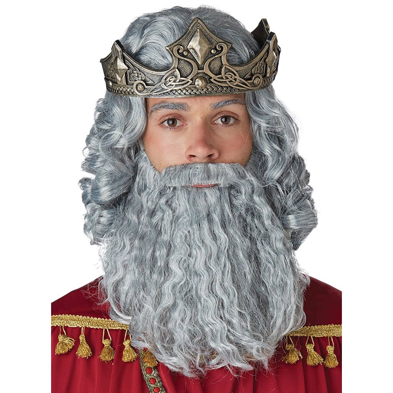 Biblical King Mens Wig and Beard Costume Set