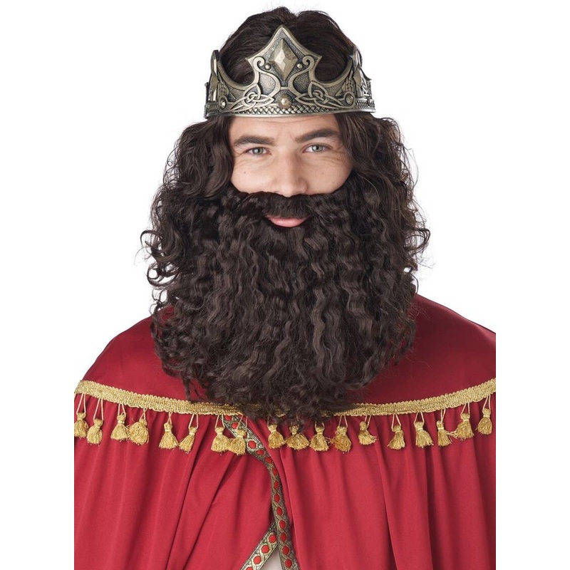 Biblical Mens Brown Costume Wig and Beard Set
