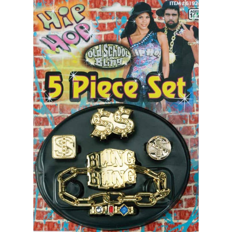 Big Daddy Pimp 5 Piece Costume Jewellery Set