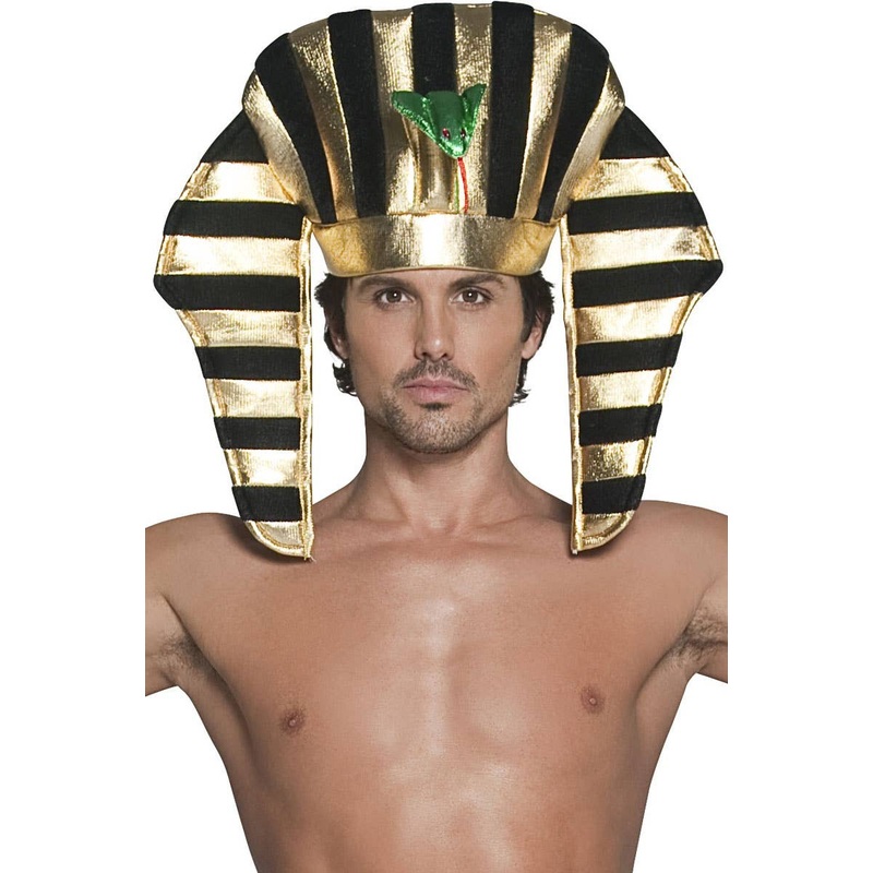 Black and Gold Egyptian Pharaoh Costume Hat