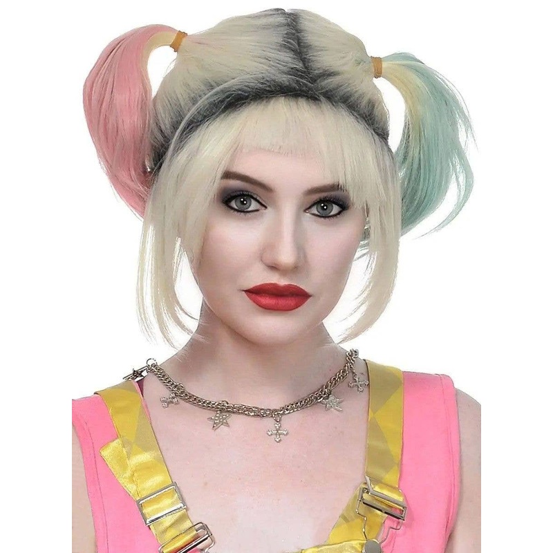 Deluxe Harlequin Womens Costume Wig with Fringe