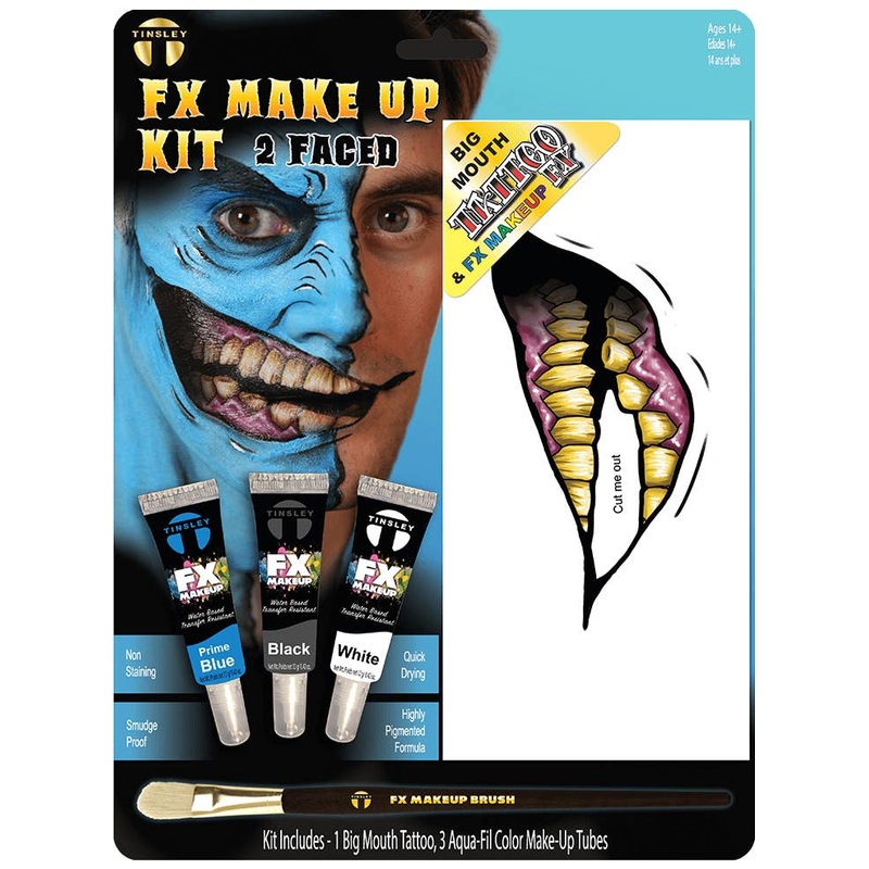 Two Faced Big Mouth Tattoo Brush and Face Paint Set