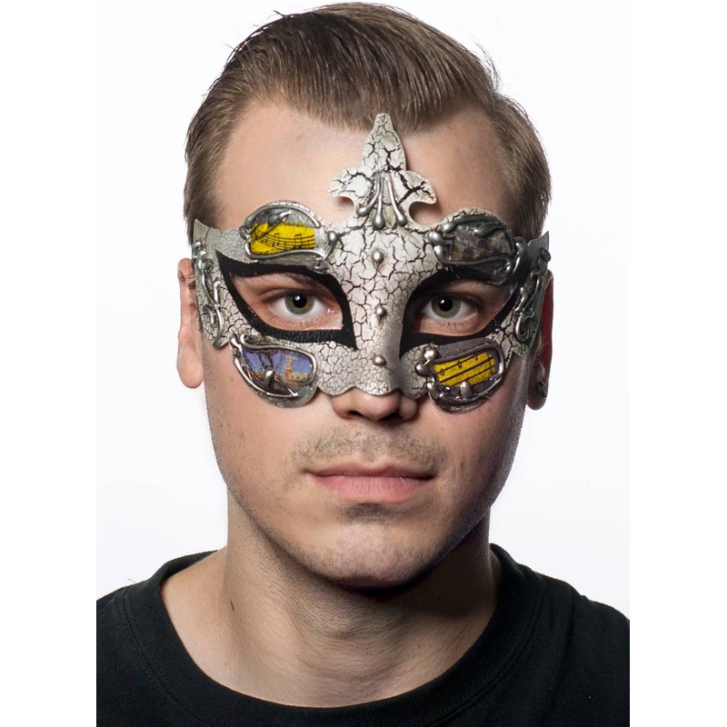 Baroque Mens Black Masquerade Mask