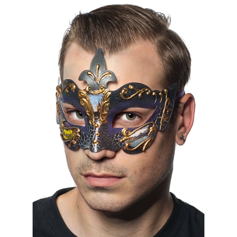 Baroque Mens Purple Masquerade Mask