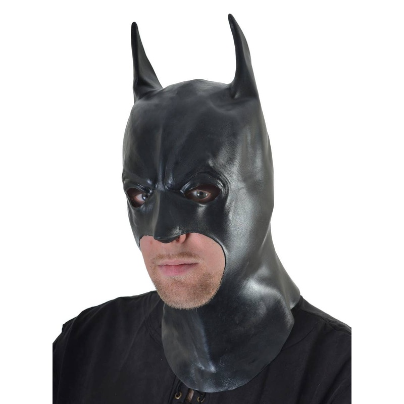 Bat Hero Black Rubber Full Head Costume Mask