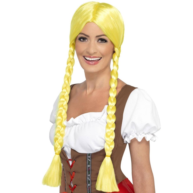 Bavarian Beauty Womens Plaited Yellow Oktoberfest Wig