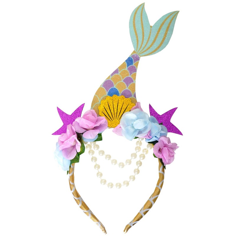 Beaded Glitter Mermaid Headband Costume Accessory