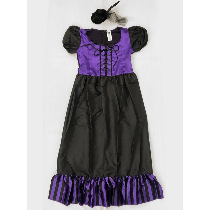 Purple and Black Saloon Girl Womens Costume – Size Large