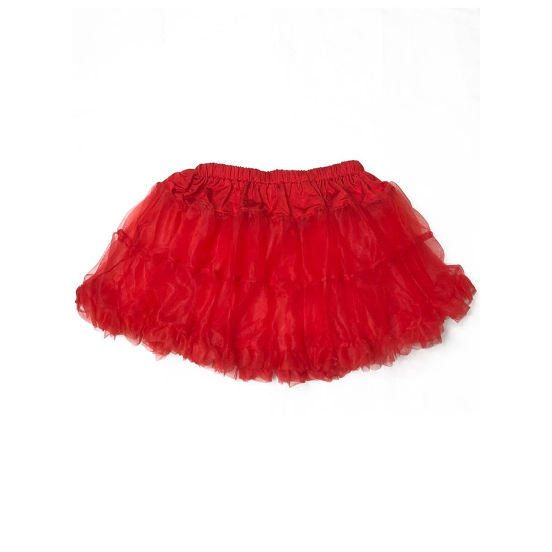 Red Ruffled Womens Thigh Length Petticoat – One Size