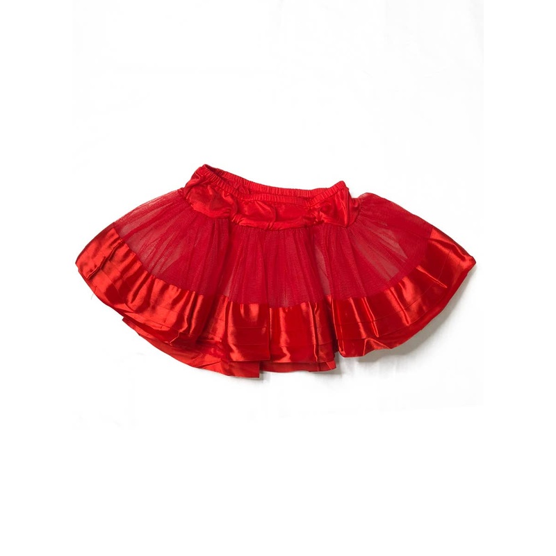 Red Satin Trimmed Womens Petticoat – One Size