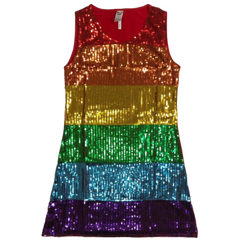 Sequin Rainbow Womens Costume Dress – Size Small