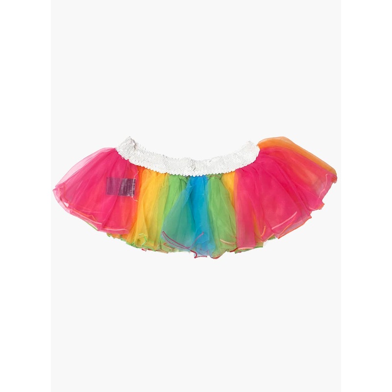 Sequinned Elastic Rainbow Womens Half Tutu – One Size