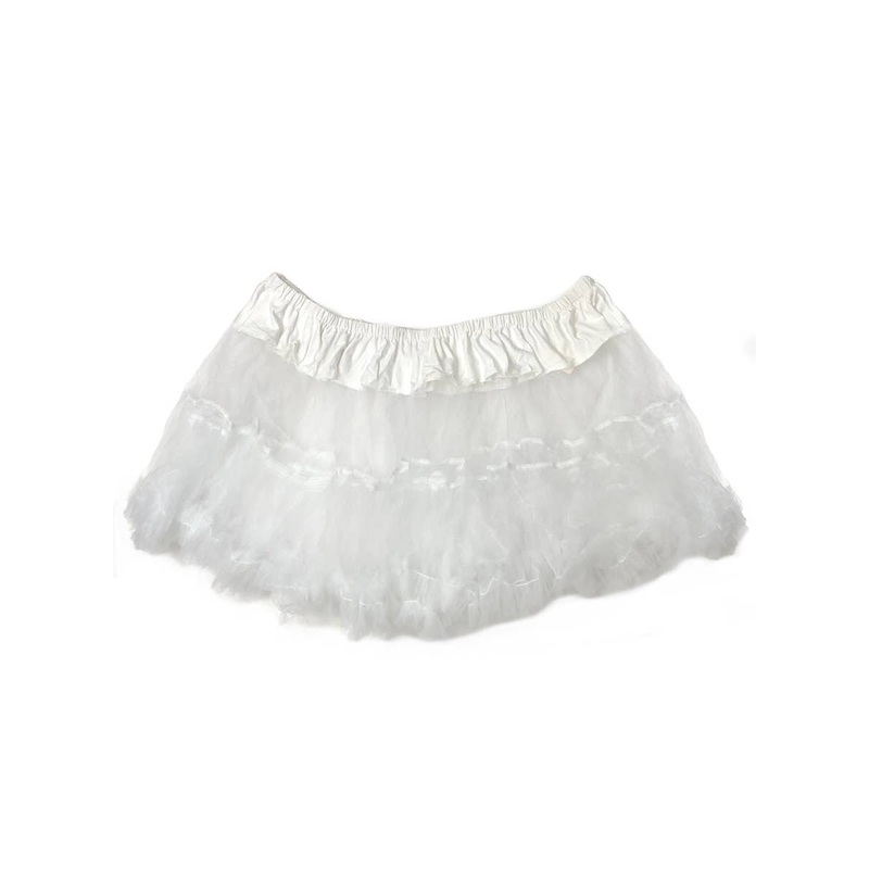 White Ruffled Womens Thigh Length Petticoat – Plus Size