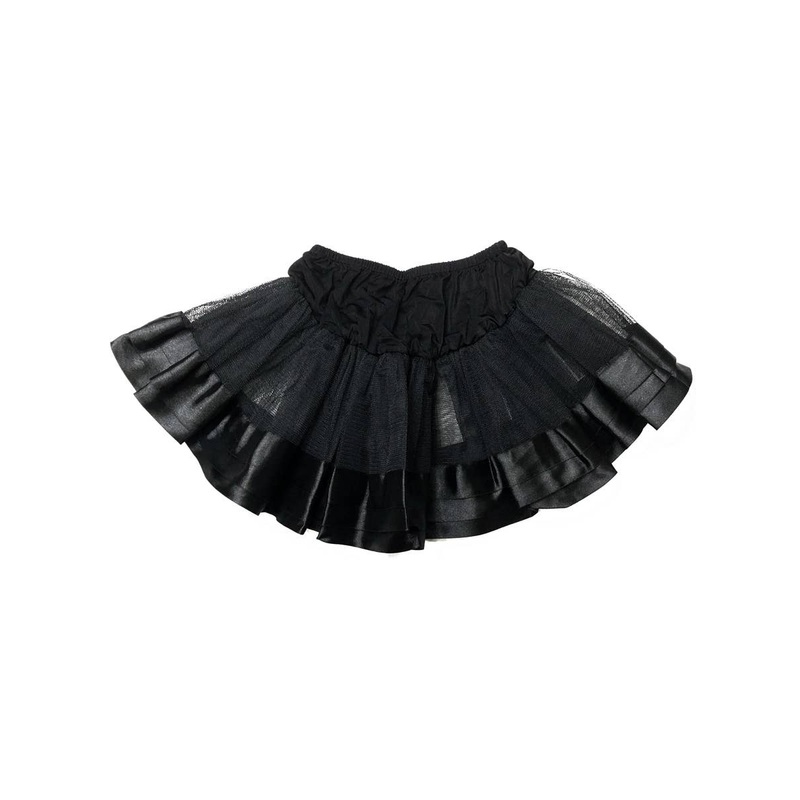 Black Satin Trimmed Womens Petticoat – One Size