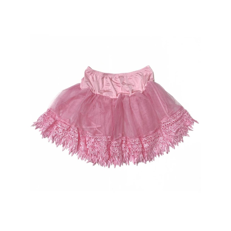Dusty Pink Lace Trim Womens Petticoat – One Size