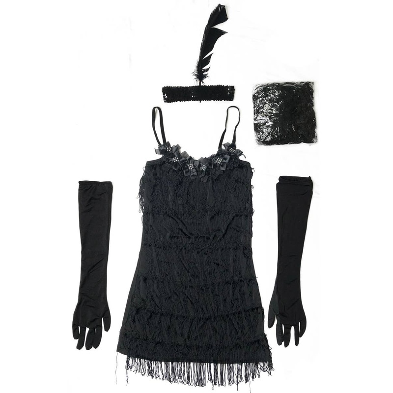 Fringed 1920s Flapper Womens Costume Dress – Size Medium