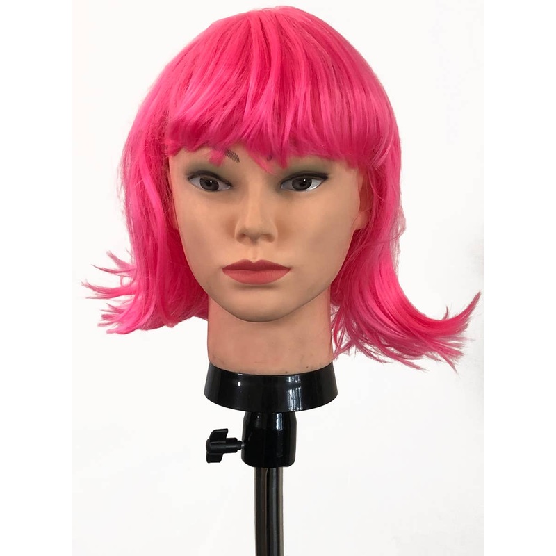 Hot Pink Bob Womens Costume Wig