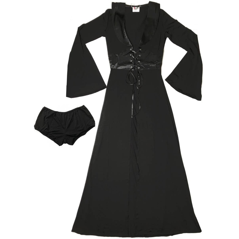 Long Black Gothic Robe and Hot Pants Womens Costume – Size XS