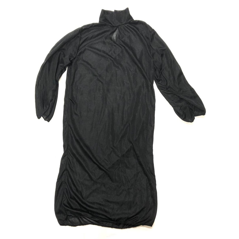 Long Black Wizard Tunic Boys Costume -Size Small