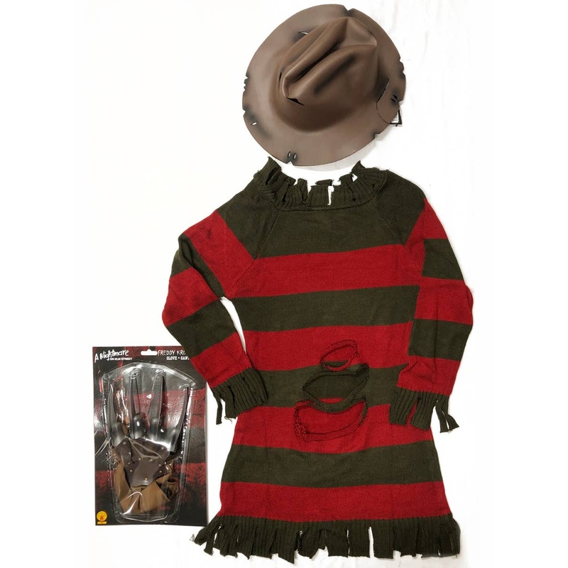 Nightmare Miss Freddy Krueger Halloween Costume – Size Small