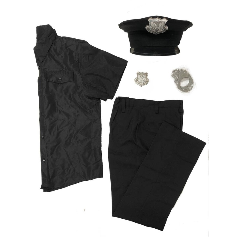 Police Officer Black Uniform Boys Costume – Size Teen