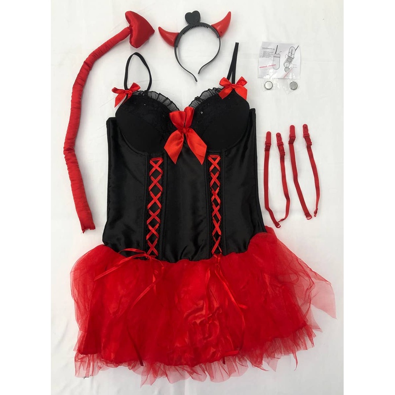 Red Light Up Devil Womens Halloween Costume – Size XL