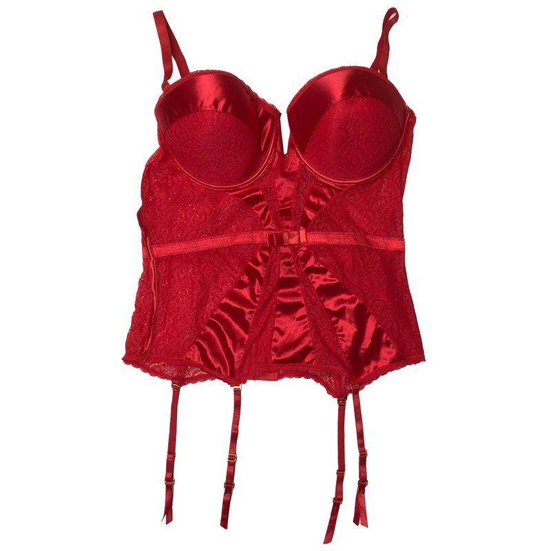 Red Plus Size Burlesque Bustier and Set – Size 3X-4X